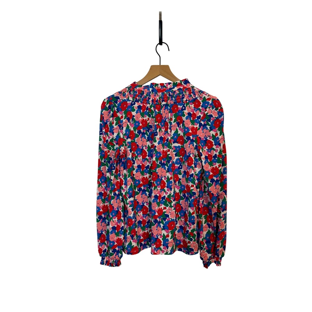 NWOT Boden | Fay Smocked Jersey Shirt Size 6 Floral Smocked Cotton/Modal - Picture 7 of 12